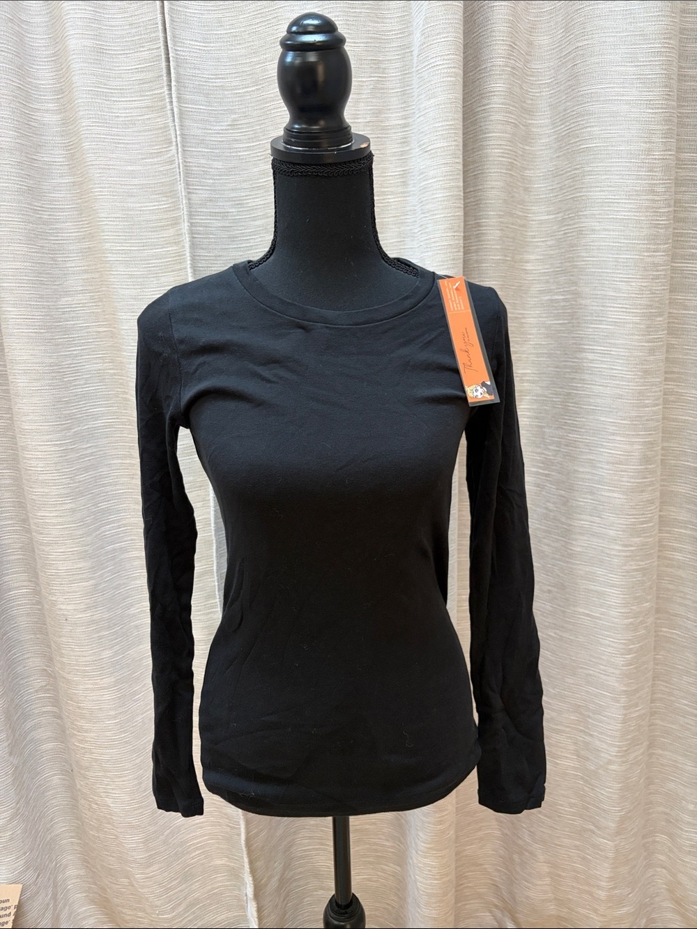 J. Crew Black Long-Sleeve Crewneck Top